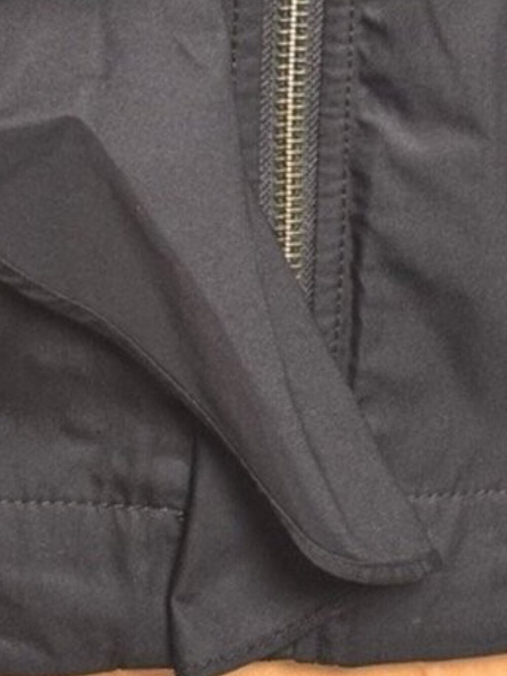 Banana Republic Black Ruffle Zip Jacket Cinched Waist Lightweight Size S - Picture 5 of 10